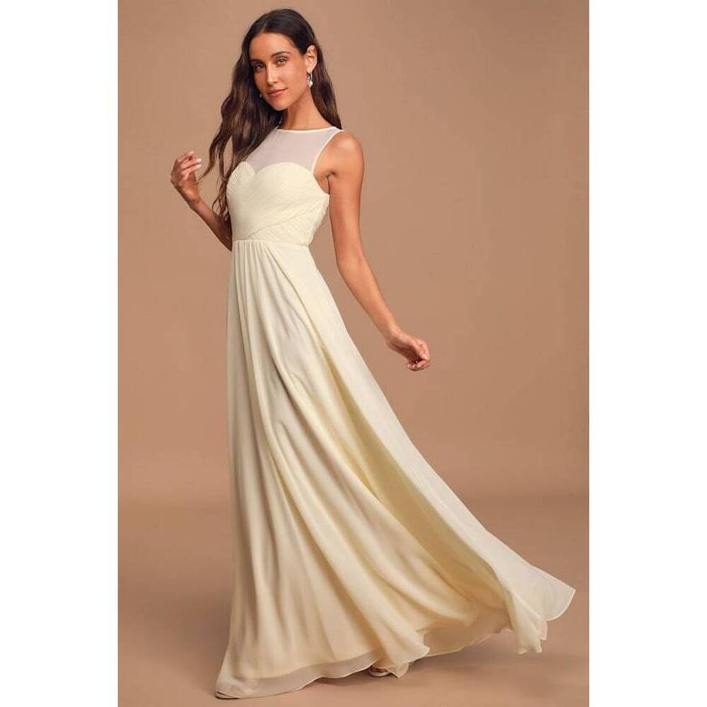 Lulus Some Type Of Sway Cream Sleeveless Maxi Dress Beige - Size S